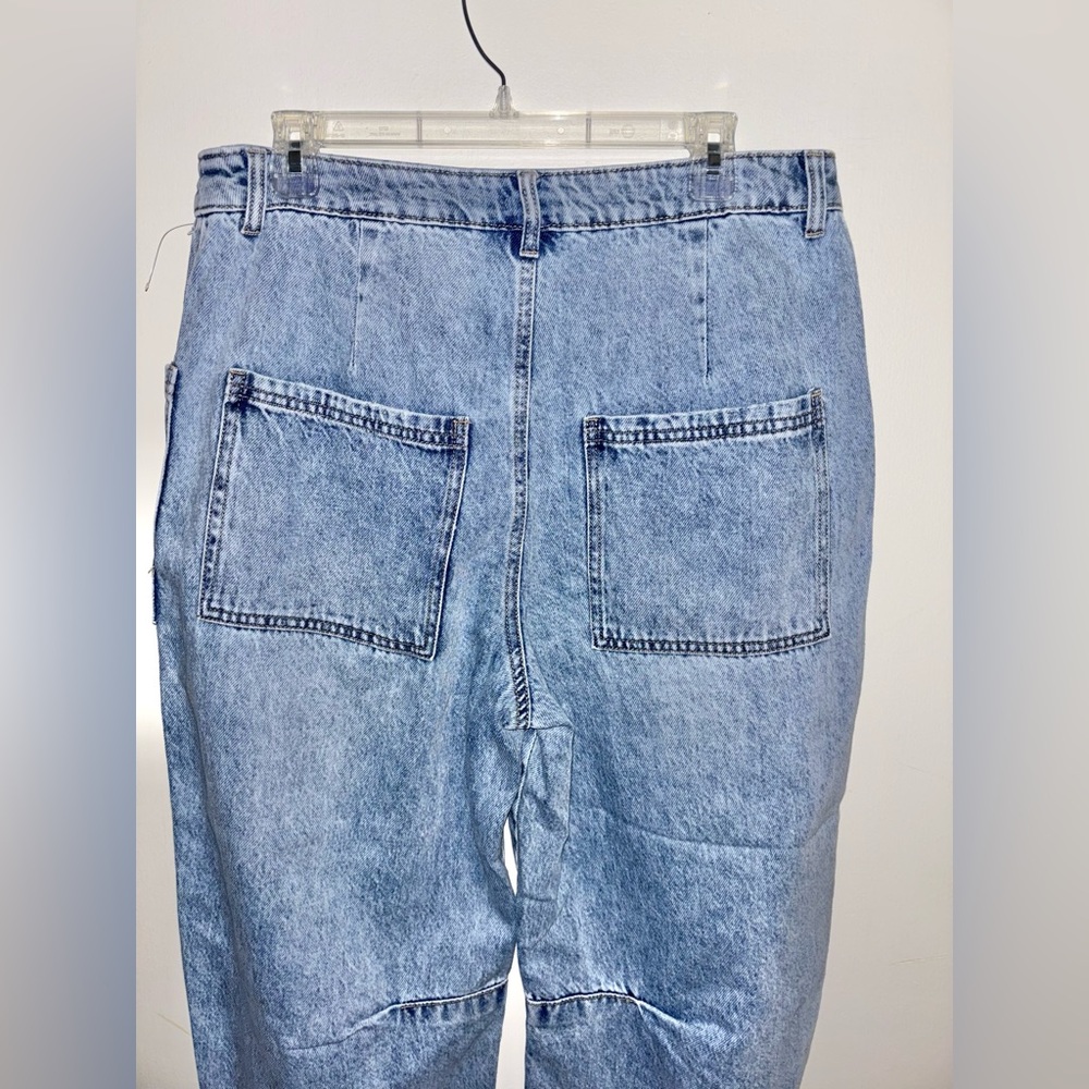 NWT Rewash Utility Barrel Cropped Jeans Size 30 Vintage Wash Blue Denim Cotton - Picture 9 of 13